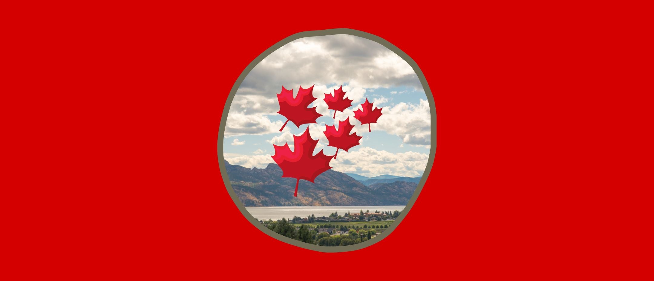 5 leaf pattern of Canada on an Okanagan landscape