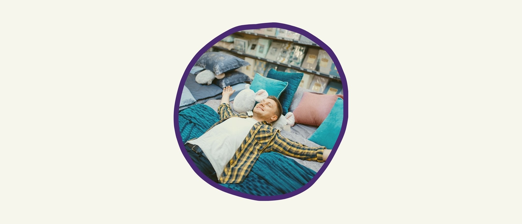 Man happy with his new bed he chose in store