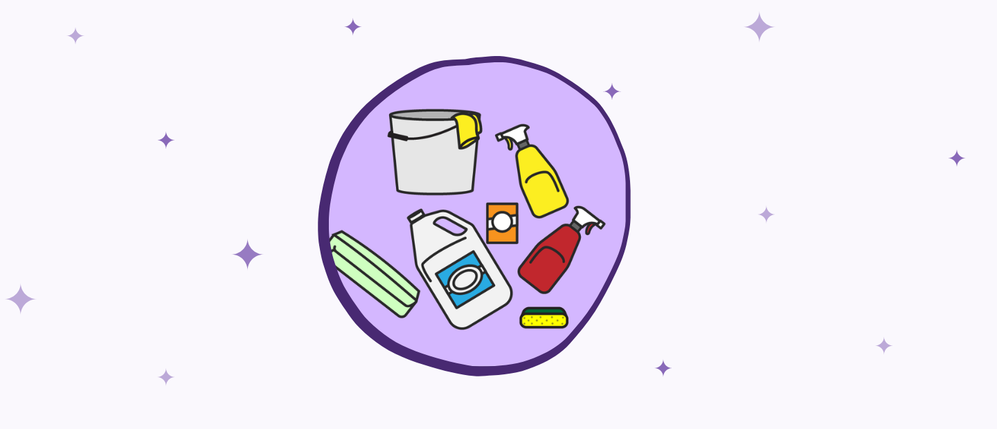 An illustration on cleaning products