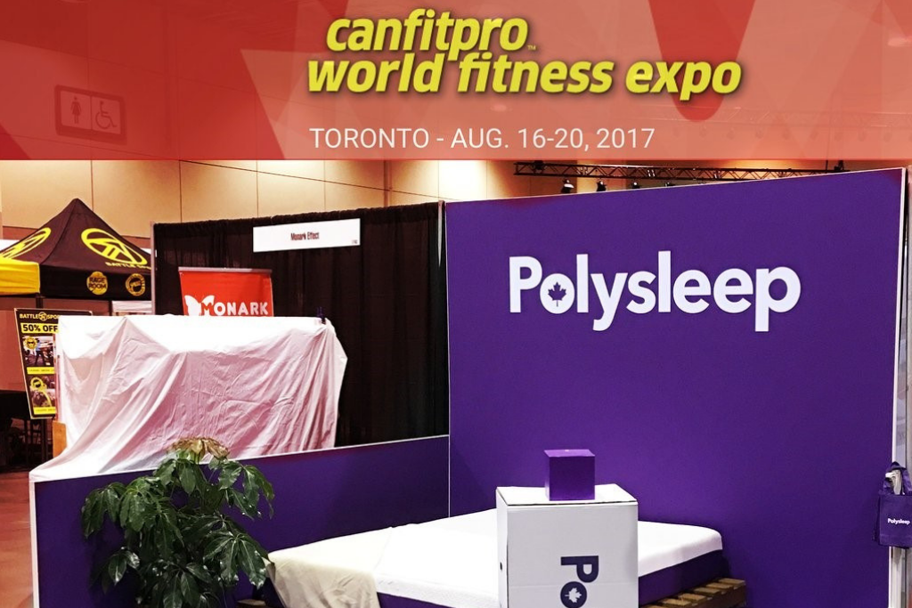 Polysleep stand at the Canfitpro World Fitness Expo in 2017
