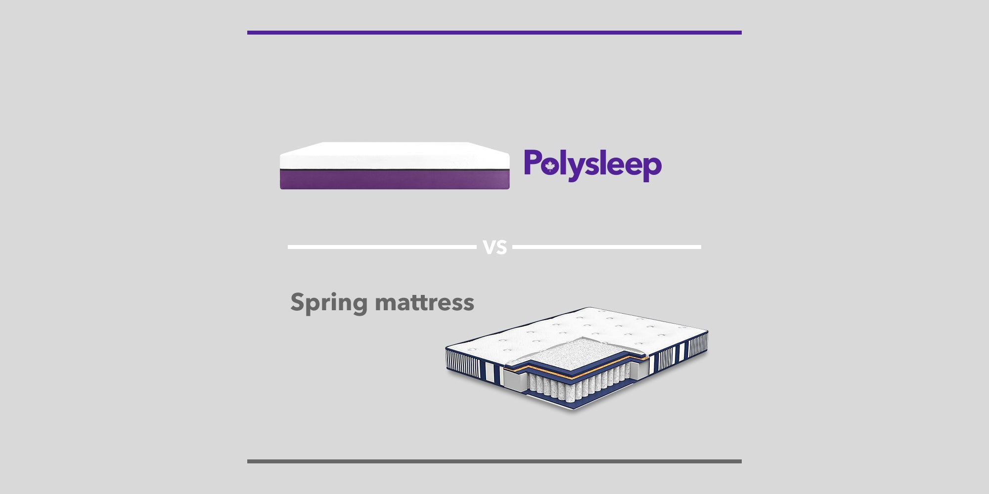 Illustration of a spring mattress and a Polysleep mattress